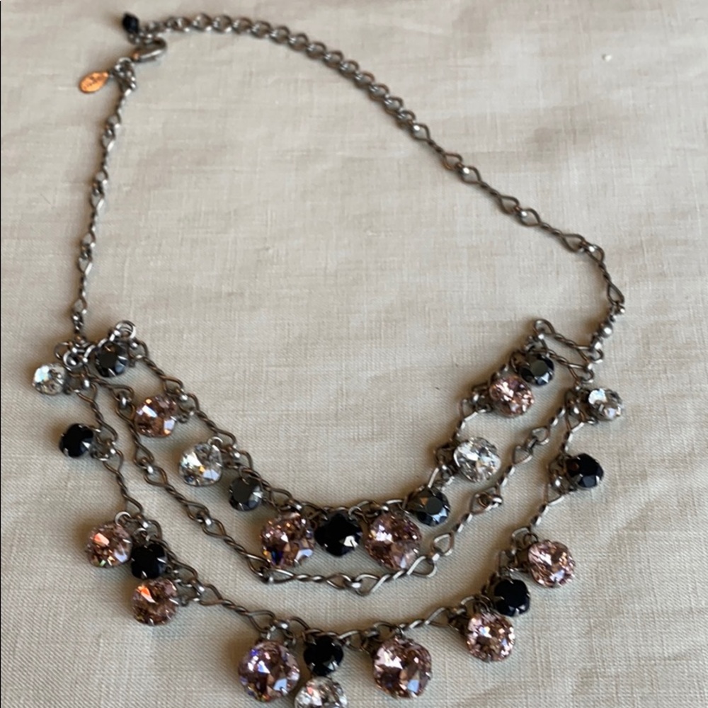 Sorrelli crystal necklace on silver chain